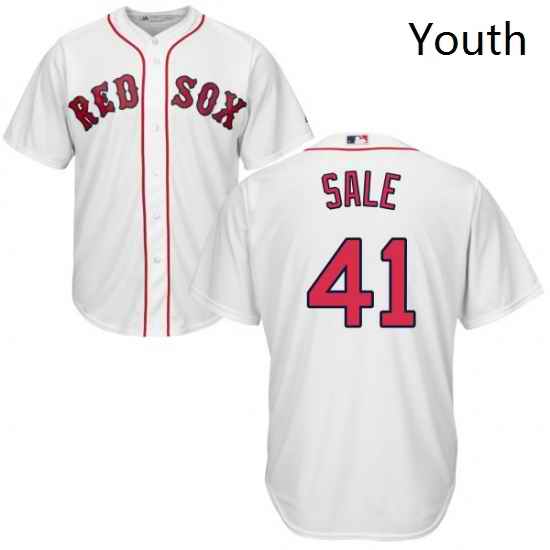 Youth Majestic Boston Red Sox 41 Chris Sale Authentic White Home Cool Base MLB Jersey